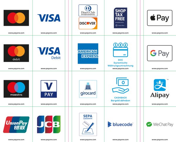 Akzeptanzaufkleber Kreditkarten